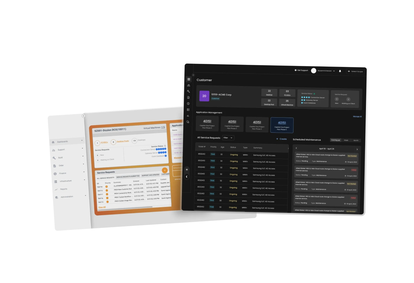 Before and after enterprise dashboard redesign