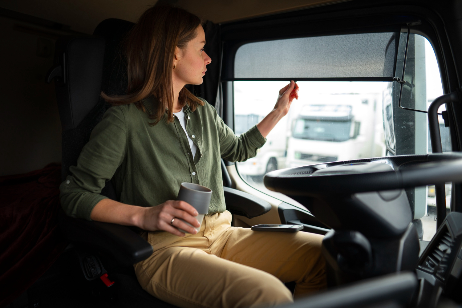 Founder working inside a truck cab